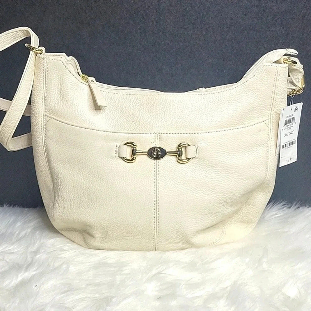 GIANI BERNINI NWT IVORY HORSEBIT HOBO BAG